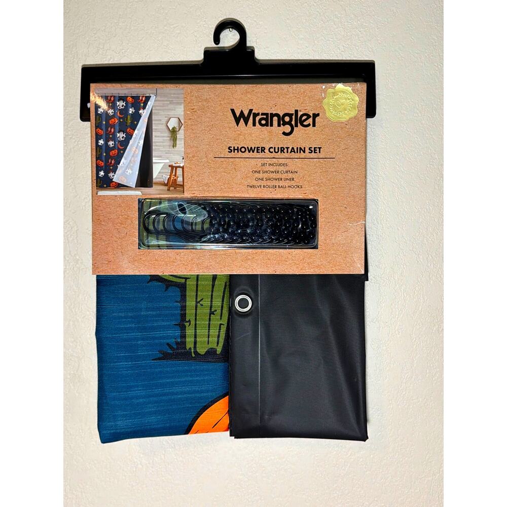 Wrangler Ghost Pumpkins Boots 12 pc Shower Curtain Set 72x72